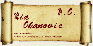 Mia Okanović vizit kartica
